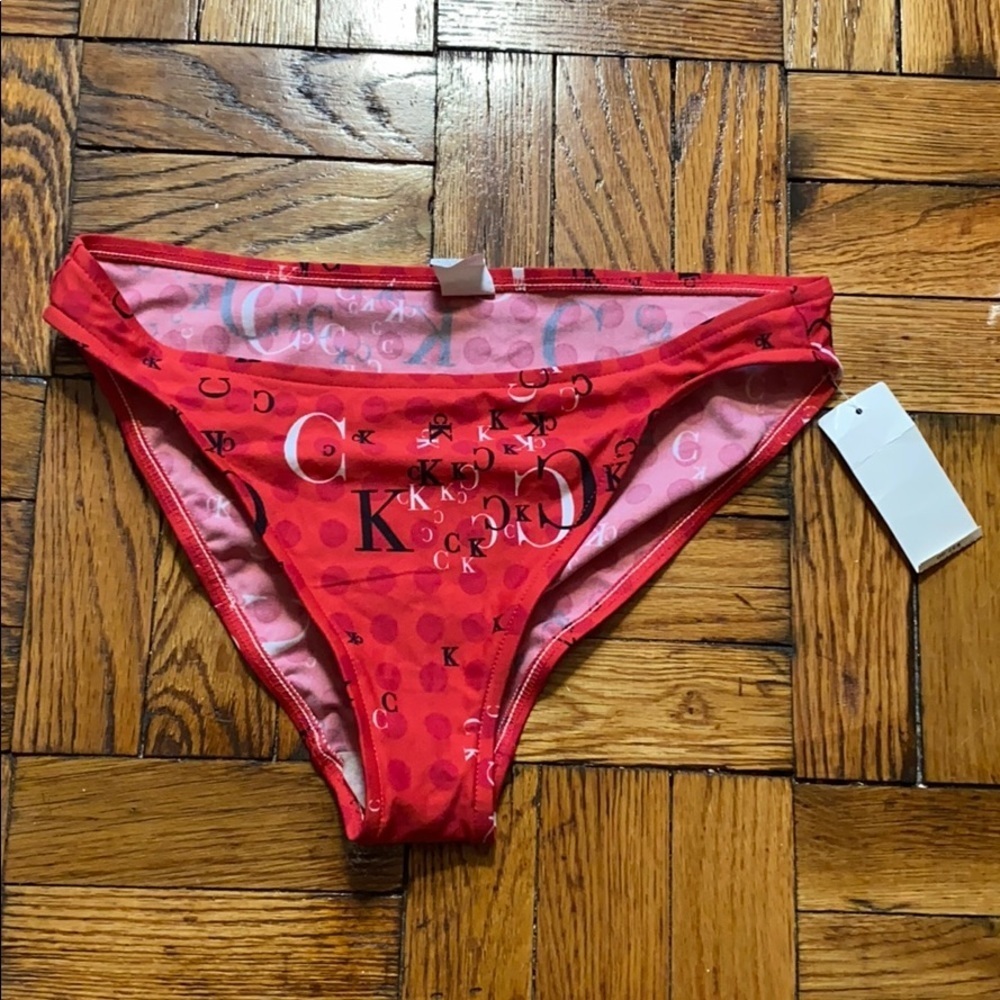 NWT Calvin Klein red bikini bottom size: L